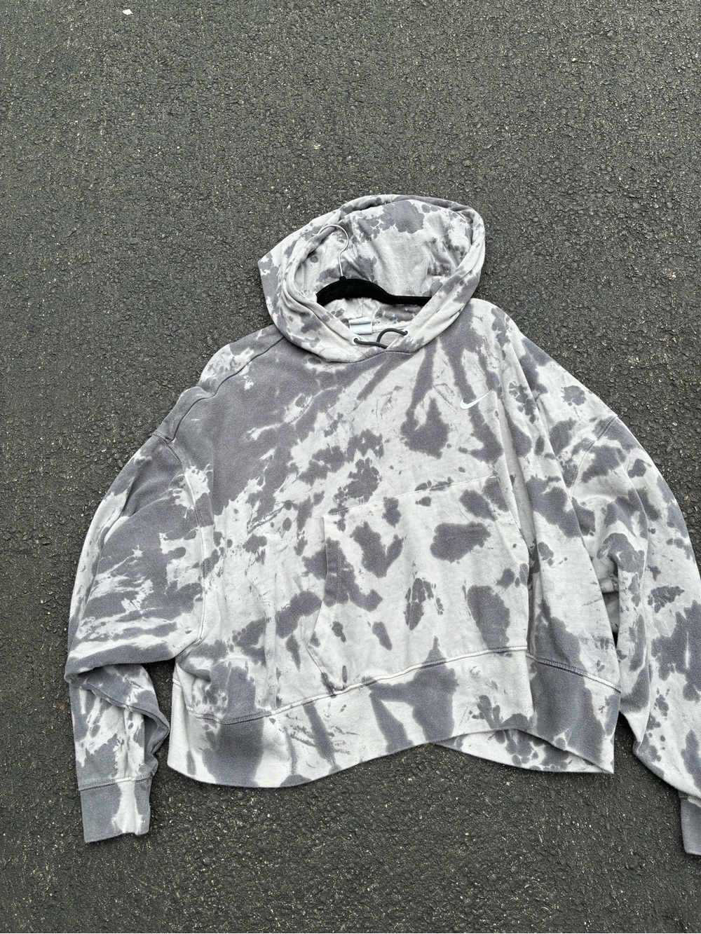 Nike Gray Tie-Dye Crewneck Hoodie Sweater